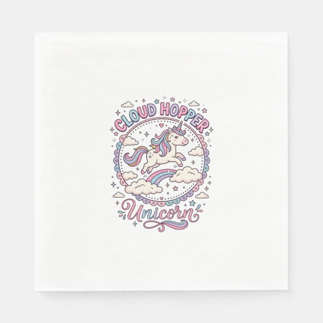 Serviette En Papier Licorne Cloud Hopper Licorne Ludique Cadeau Mignon (Devant)