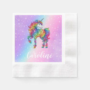 Serviette En Papier licorne colorée magique