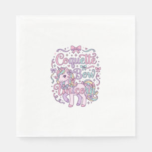 Serviette En Papier Licorne Coquette Bow Licorne Mignon Graphique T Pa