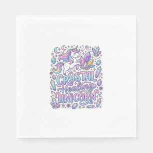 Serviette En Papier Licorne Cristal Guérison Cadeau Licorne Idée Vecto