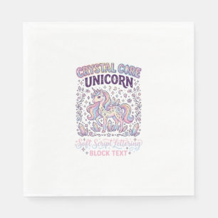 Serviette En Papier Licorne Crystal Core Licorne Adorable Vector Desig