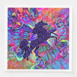 Serviette En Papier LICORNE DE L'UNIVERS multicolore