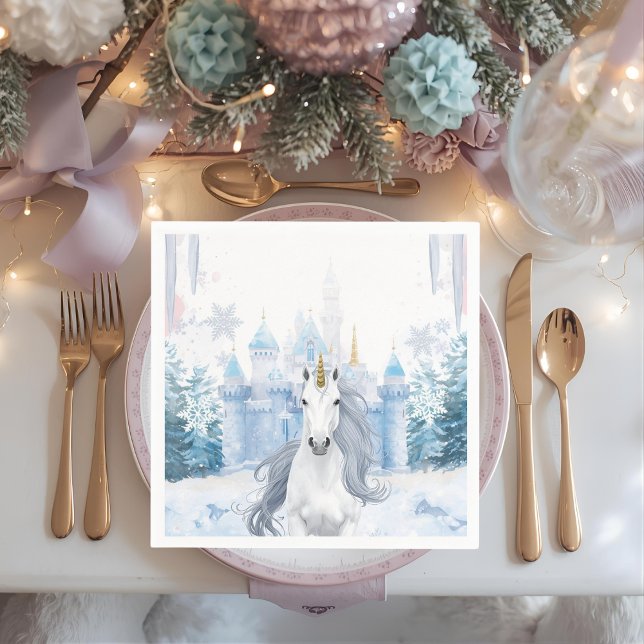 Serviette En Papier Licorne de Merveilleux Hiver (Créateur téléchargé)