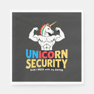 Serviette En Papier Licorne de sécurité drôle de frère Ne plaisante pa