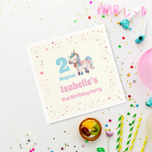 Serviette En Papier Licorne Deux Magique 2ème Anniversaire