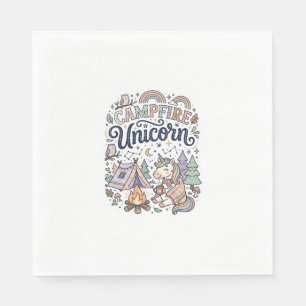 Serviette En Papier Licorne Feu de camp Licorne Autocollant vectoriel 