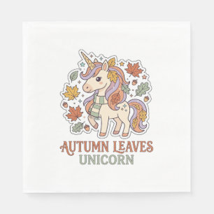 Serviette En Papier Licorne Feuilles D'automne Licorne Conception Grap