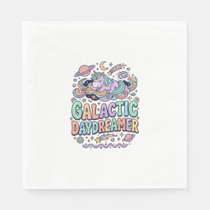 Serviette En Papier Licorne Galactique Rêveuse Kawaii Autocollant et T