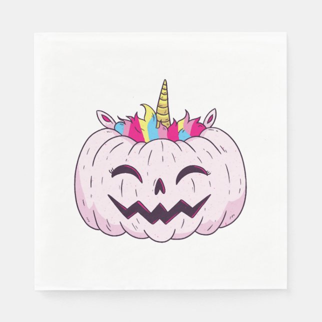 Serviette En Papier licorne Halloween      (Devant)
