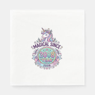 Serviette En Papier Licorne Magique Depuis Année Graphisme Zazzle D