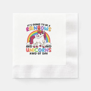 Serviette En Papier Licorne Mignonne Arc-en-Ciel Drôle