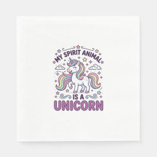 Serviette En Papier Licorne Mon Animal Spirituel Est une Licorne Typog