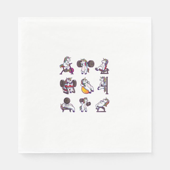 Serviette En Papier Licorne Musculation Force Athlétique Gym Entraînem (Devant)