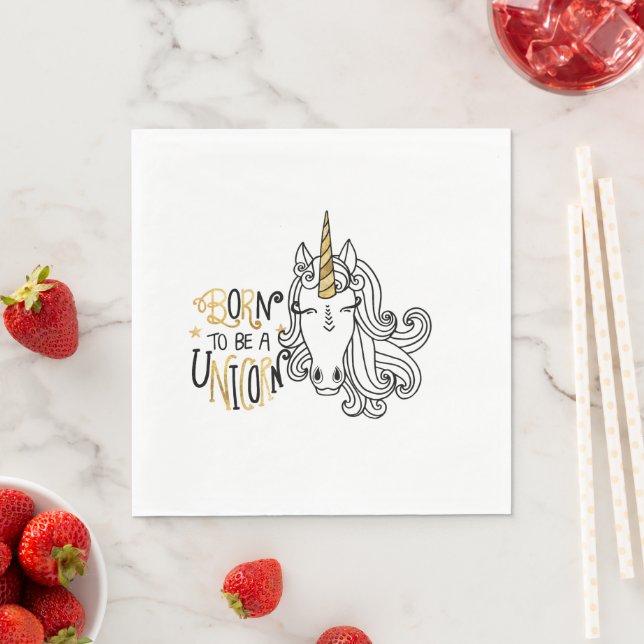 Serviette En Papier Licorne née Anniversaire (En situation)