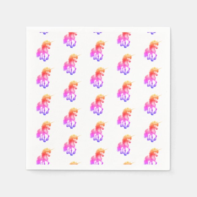 Serviette En Papier Licorne Néon (Devant)
