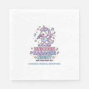 Serviette En Papier Licorne Nuit Karaoke Gras Typographie Produit Grap