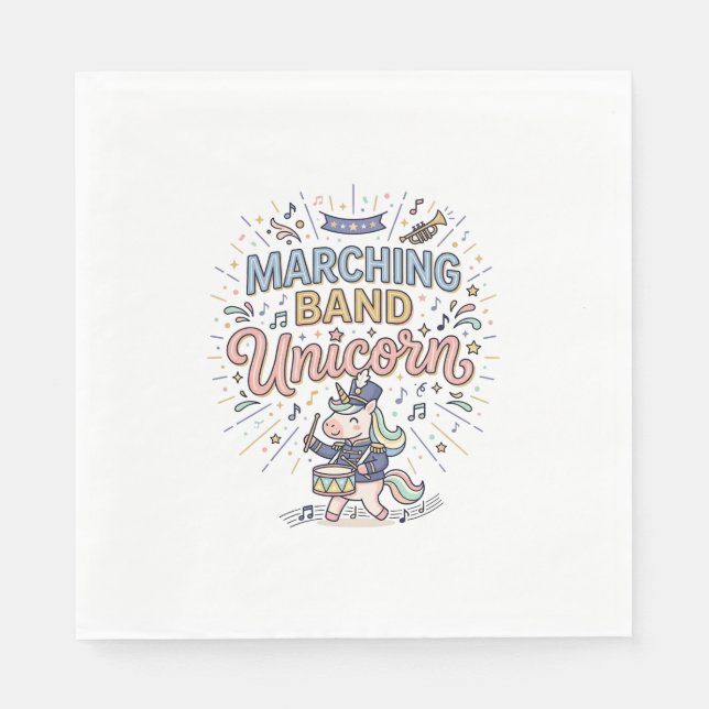 Serviette En Papier Licorne Orchestre Licorne Impression Marché Prêt (Devant)