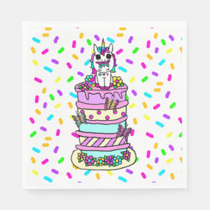 Serviette En Papier Licorne Papillon Capriceux et Anniversaire avec Pa