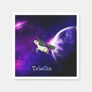 Serviette En Papier Licorne personnalisée de l'espace intergalactique
