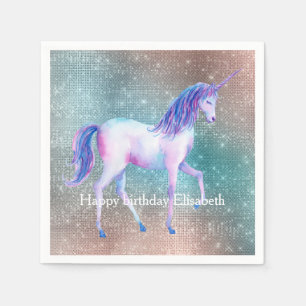 Serviette En Papier Licorne scintillante