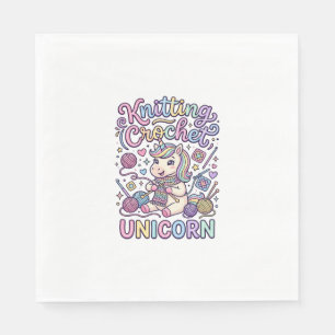 Serviette En Papier Licorne Tricot Crochet Licorne Charmant Fond Blanc
