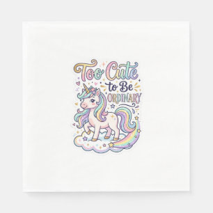 Serviette En Papier Licorne Trop Mignonne pour être Ordinaire Vecteur 