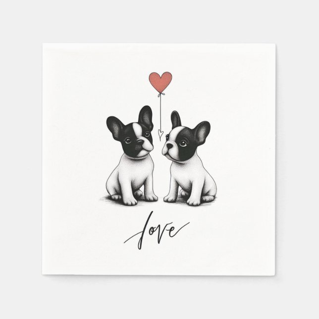 Serviette En Papier Lié par le coeur (Devant)