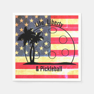 Serviette En Papier Life Liberty & Pickleball USA