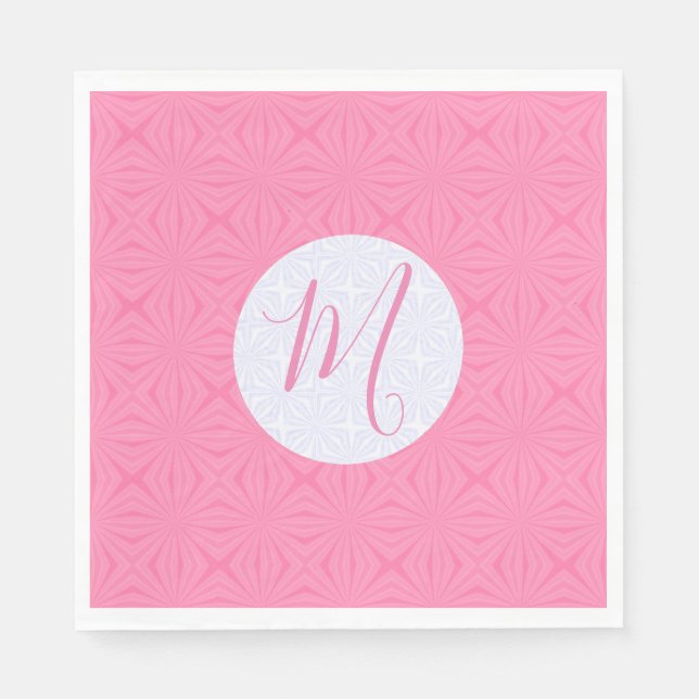 Serviette En Papier Light Pink Squiggly Squares Personalized Party (Devant)