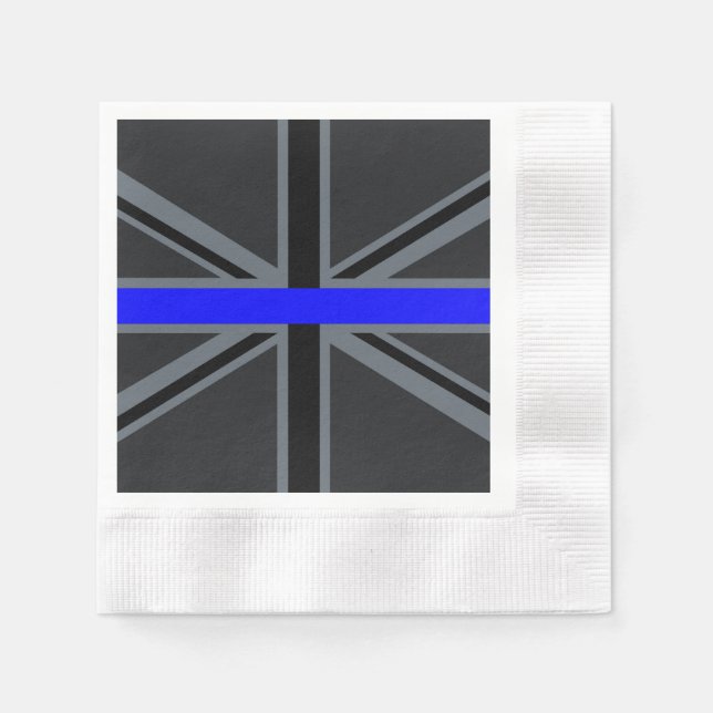 Serviette En Papier Ligne bleue mince Union Jack (Devant)
