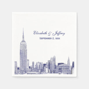 Serviette En Papier Ligne d'horizon de NYC 01 Gravé Fond DIY Couleur M