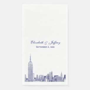 Serviette En Papier Ligne d'horizon de NYC 01 Gravure DIY Fond de coul