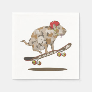 Serviette En Papier Ligne du skateboard de Capybara