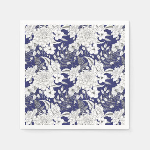 Serviette En Papier Ligne eucalyptus rose romantique tirant violet