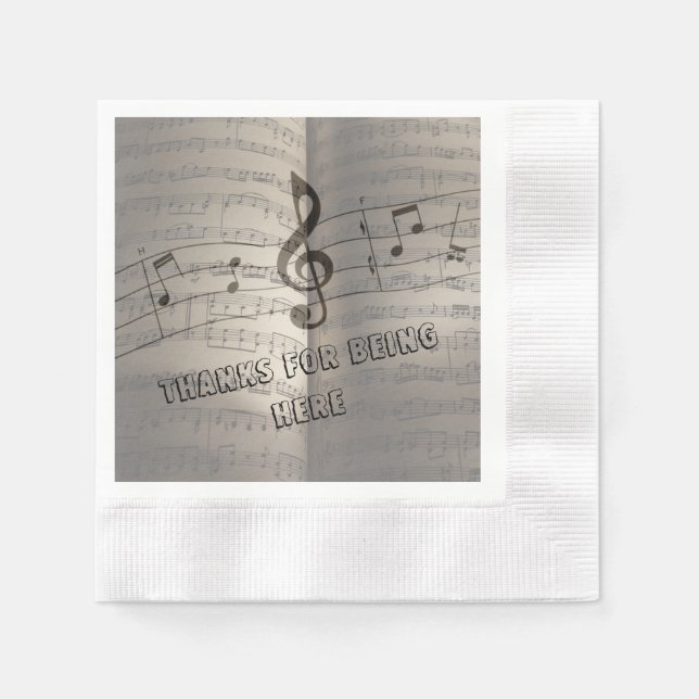 Serviette En Papier Ligne & Note (Devant)