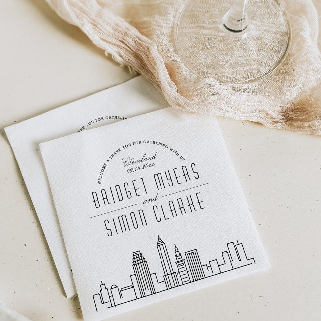 Serviette En Papier Ligne Skyline Cleveland Deco | Mariage, événement  (Créateur téléchargé)