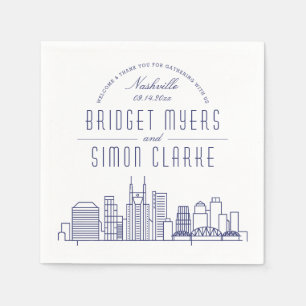 Serviette En Papier Ligne Skyline marine Nashville Deco Événement ma