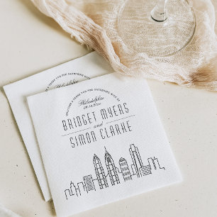 Serviette En Papier Ligne Skyline Philadelphia Deco Mariage Événemen