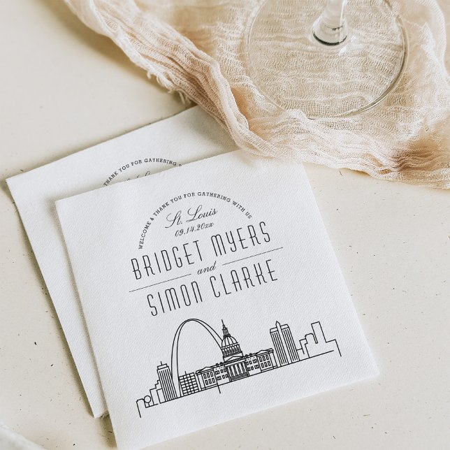 Serviette En Papier Ligne Skyline St. Louis Deco | Mariage, événement  (Créateur téléchargé)