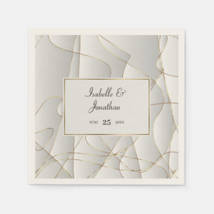 Serviette En Papier Lignes de courbe d'or