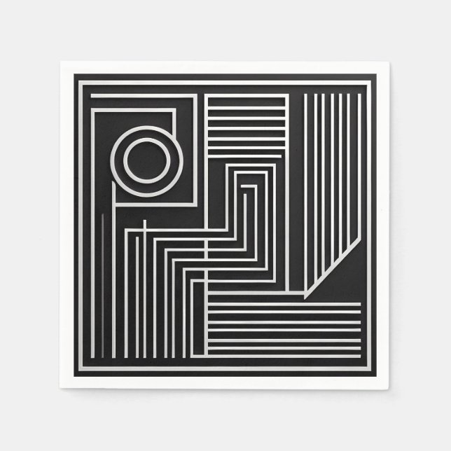 Serviette En Papier Lignes d'orbite structurées (Devant)