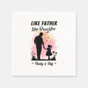 Serviette En Papier Like Père Like Daughter - Nom personnalisé