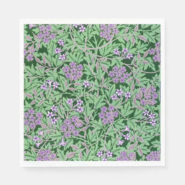 Serviette En Papier Lilac and green floral pattern (Devant)
