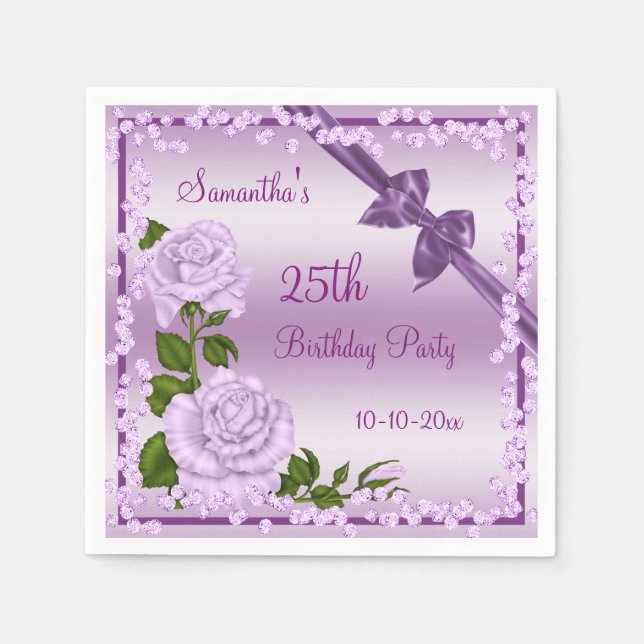 Serviette En Papier Lilac Blossom, Bows & Diamonds 25e (Devant)