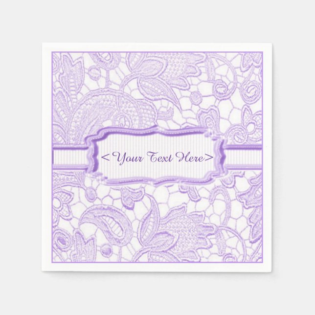 Serviette En Papier Lilac dentelle élégante violet serviettes personna (Devant)