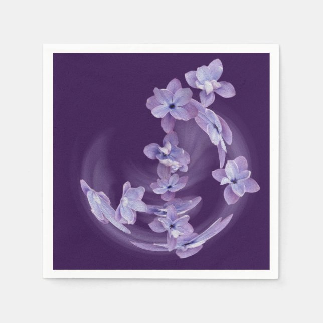 Serviette En Papier Lilac en cercle (Devant)