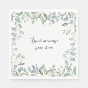 Serviette En Papier Lilac et Sage Vert Floral Vert verdure Votre messa