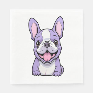 Serviette En Papier Lilac French Bulldog 8