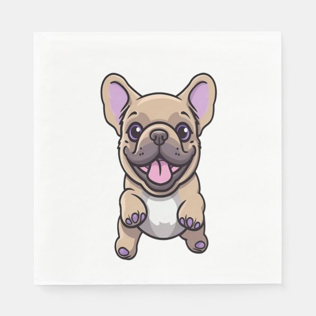 Serviette En Papier Lilac French Bulldog 9 (Devant)