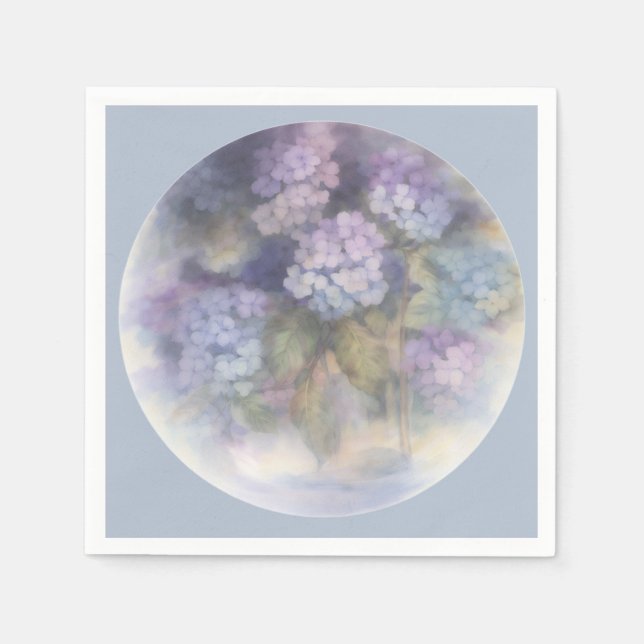 Serviette En Papier Lilac Hydrangea Watercolor Luncheon Napkin (Devant)